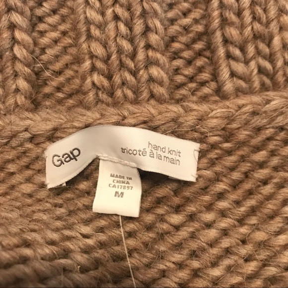 New Hand knit  Wool/Alpaca GAP Cable/Toggle CARDIGAN/JACKET Brown Size Medium - Picture 5 of 6